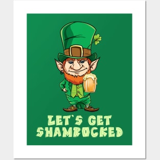 Let's Get Shamrocked Funny Shirt - Drinking Team Clover Tee Posters and Art